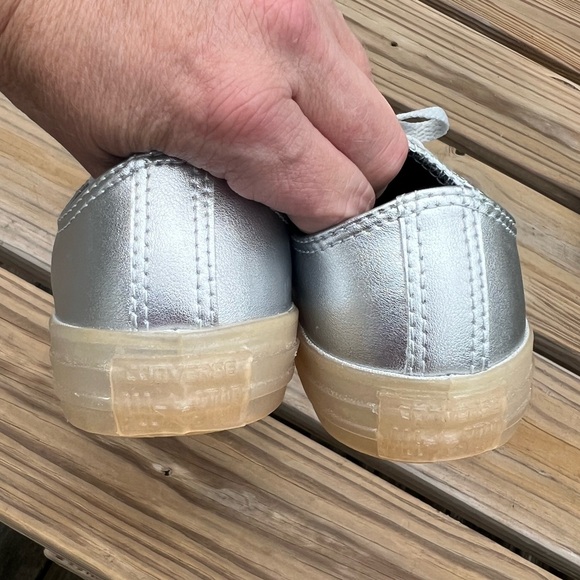 Converse Silver Metallic All-Star Sneakers SZ 2! NEW! - Picture 10 of 16